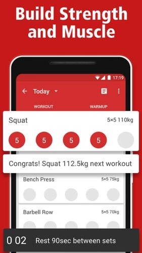 StrongLifts 5x5: Workout Gym Log &amp; Personal Trainer Android Application Image 1