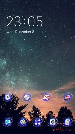 Sky Night CLauncher Android Theme Image 1