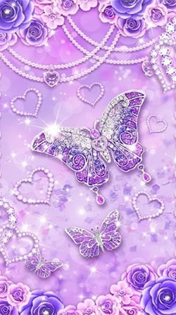 Purple Diamond Butterfly Android Wallpaper Image 2