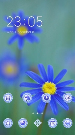 Blue Flowers CLauncher Android Theme Image 1