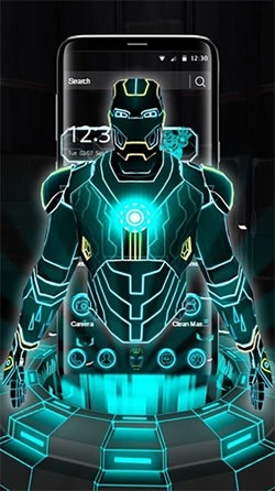 Neon Hero 3D Android Wallpaper Image 1