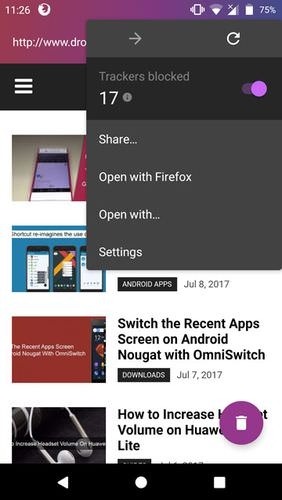 Firefox Focus: The Privacy Browser Android Application Image 2
