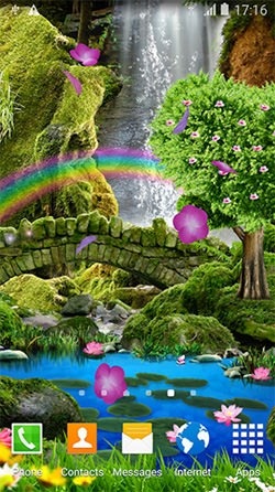 Romantic Waterfall 3D Android Wallpaper Image 1