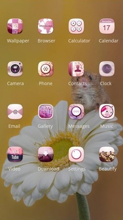 White Flower CLauncher Android Theme Image 2