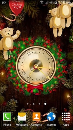 Christmas: Clock Android Wallpaper Image 3