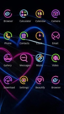 Neon Hearts CLauncher Android Theme Image 2