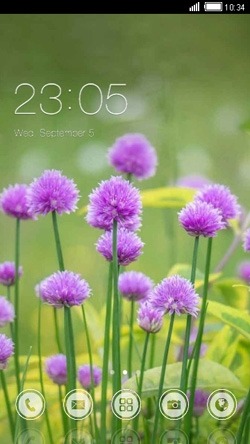 Purple Flowers CLauncher Android Theme Image 1