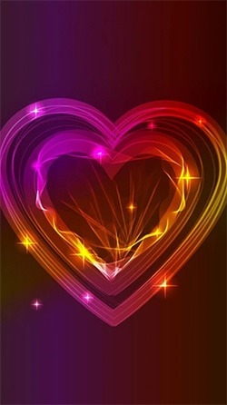 Neon Hearts Android Wallpaper Image 1