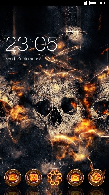 Fire Skull CLauncher Android Theme Image 1