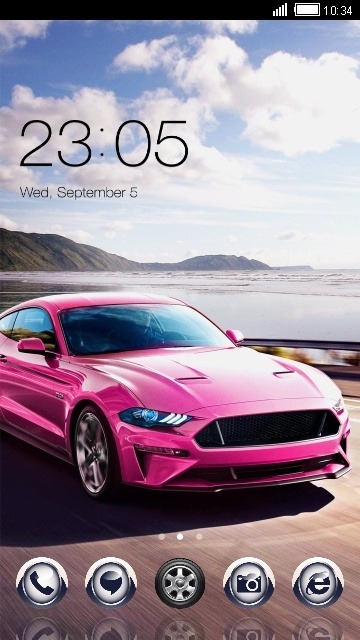 Pink Car CLauncher Android Theme Image 1