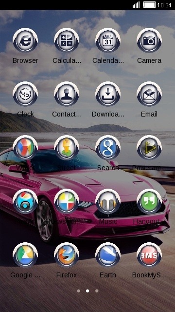 Pink Car CLauncher Android Theme Image 2