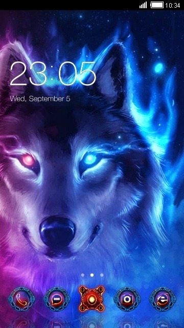Neon Wolf CLauncher Android Theme Image 1