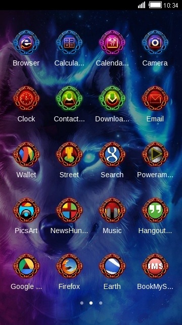 Neon Wolf CLauncher Android Theme Image 2