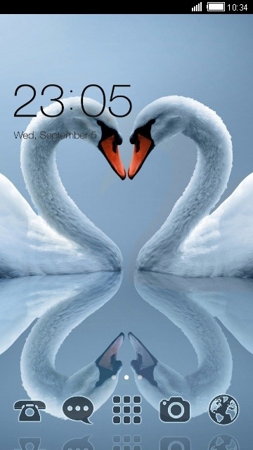 Swan Love CLauncher Android Theme Image 1