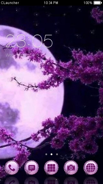 Purple Moon CLauncher Android Theme Image 1