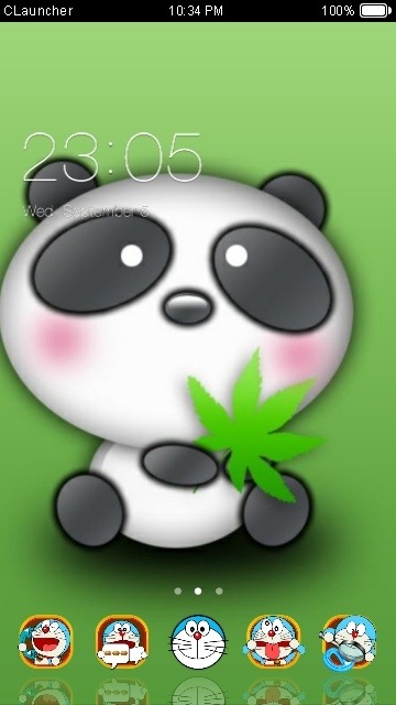 Cute Panda CLauncher Android Theme Image 1