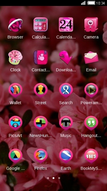 Pink Flowers CLauncher Android Theme Image 2