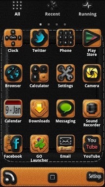 Leather Go Launcher Android Theme Image 2