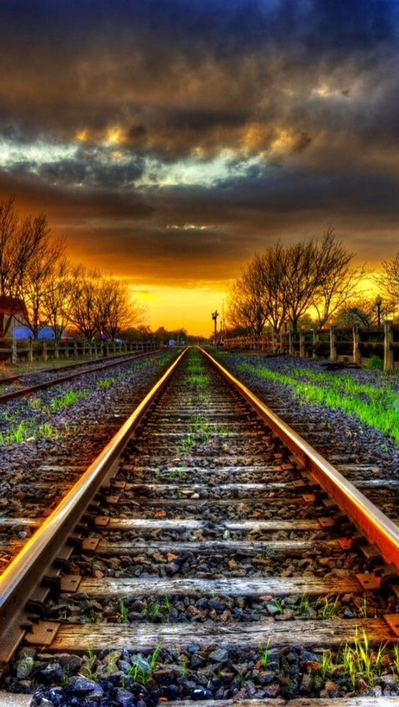 Railway Track Mobile Phone Wallpaper Image 1