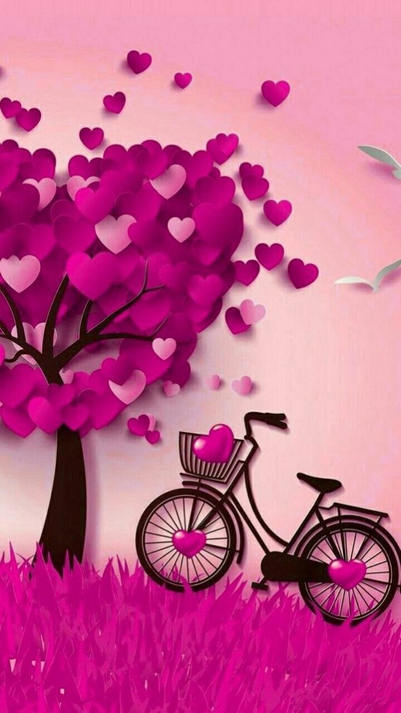 Love Bike Mobile Phone Wallpaper Image 1