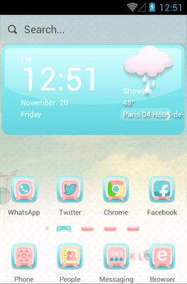 Pink Love Hola Launcher Android Theme Image 1