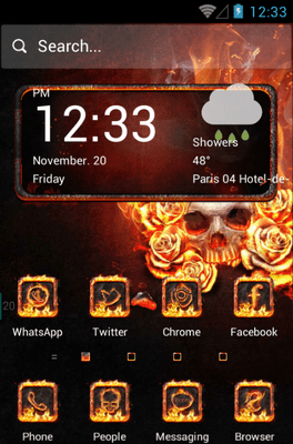 The Flame Skull Hola Launcher Android Theme Image 1