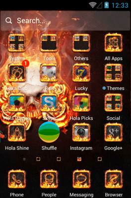 The Flame Skull Hola Launcher Android Theme Image 2