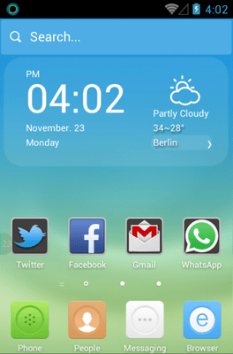 The Subtle Blue Hola Launcher Android Theme Image 1