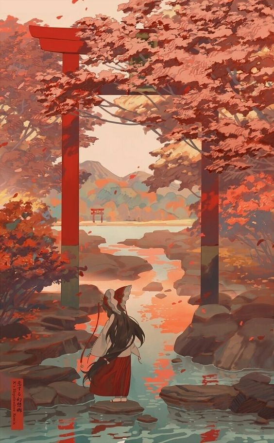 Autumn Lake Mobile Phone Wallpaper Image 1