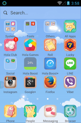 Kitty Blue Hola Launcher Android Theme Image 2
