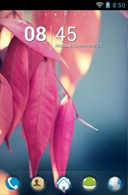 Pink Leaves Go Launcher Android Theme Image 1