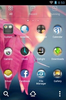 Pink Leaves Go Launcher Android Theme Image 2