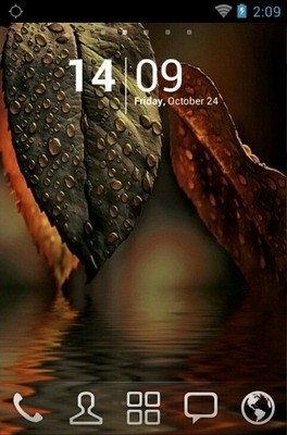 Water Leaf Go Launcher Android Theme Image 1