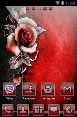 Red Rose Go Launcher Android Theme Image 1