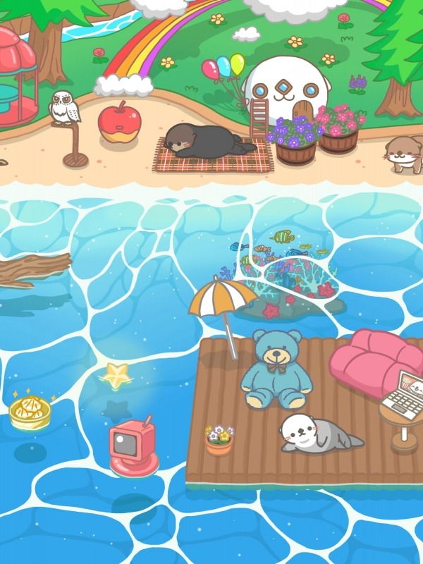 Rakko Ukabe - Let&#039;s Call Cute Sea Otters! Android Game Image 2