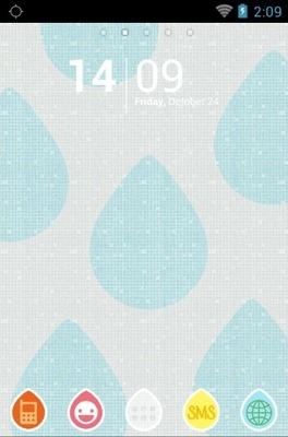 Showering Water Drops Go Launcher Android Theme Image 1