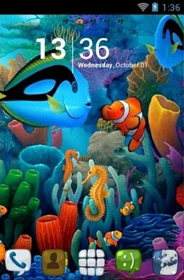 Aquarium Go Launcher Android Theme Image 1