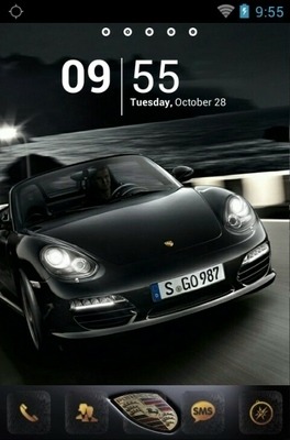 Black Porsche Go Launcher Android Theme Image 1