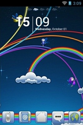 Rainbowz Go Launcher Android Theme Image 1