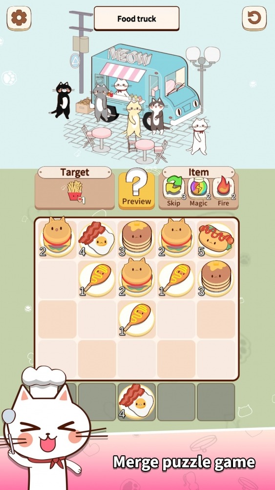 Cat Merge Cafe - Dessert Puzzle Android Game Image 3