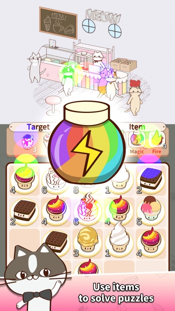 Cat Merge Cafe - Dessert Puzzle Android Game Image 4