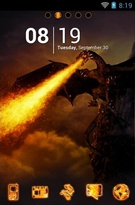 Dragon Fire Go Launcher Android Theme Image 1