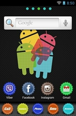 Colorful Droid Circles Go Launcher Android Theme Image 2