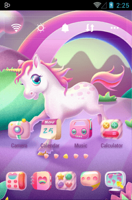 Cartoon Unicorn Go Launcher Android Theme Image 1