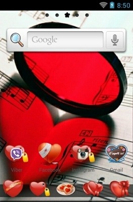 Touch My Heart Go Launcher Android Theme Image 2