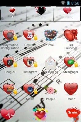 Touch My Heart Go Launcher Android Theme Image 3