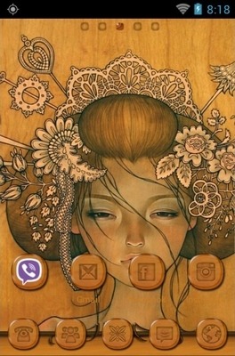 Girl Face Drawing Go Launcher Android Theme Image 2