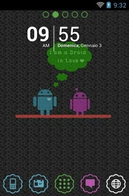 Android Falls In Love Dark Go Launcher Android Theme Image 1