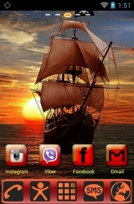 Pirate Ship Go Launcher Android Theme Image 2