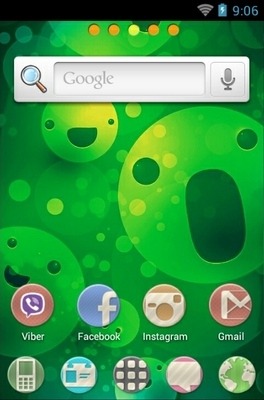 Water Emote Green Go Launcher Android Theme Image 2
